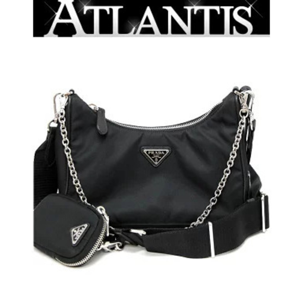Prada Edition Triangle Logo Bag Leather Black